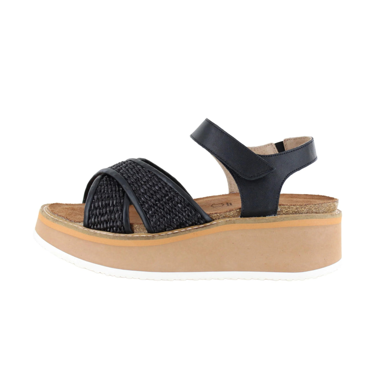 Jet Blk Lthr Blk Raffia