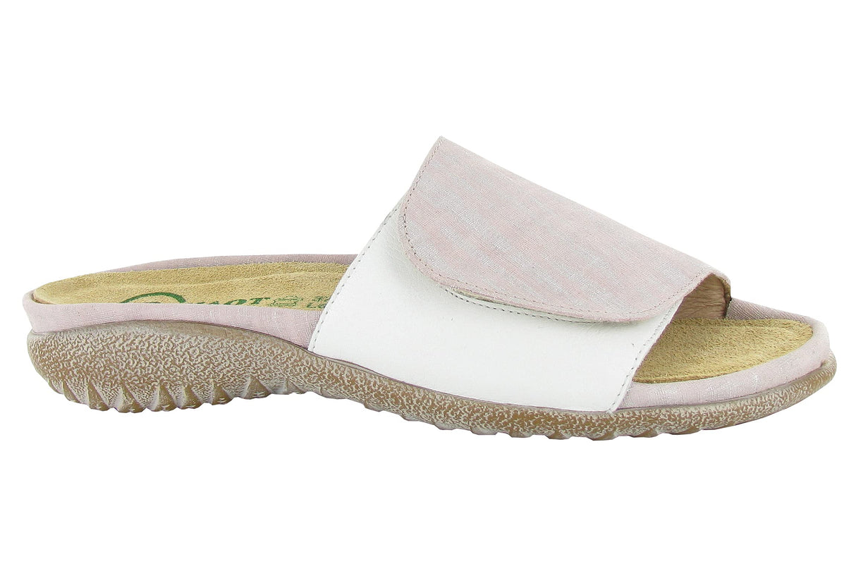 Sft White Lthr/Pink Linen