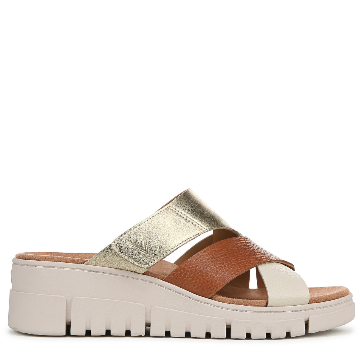 Tan/Gold Met Leather