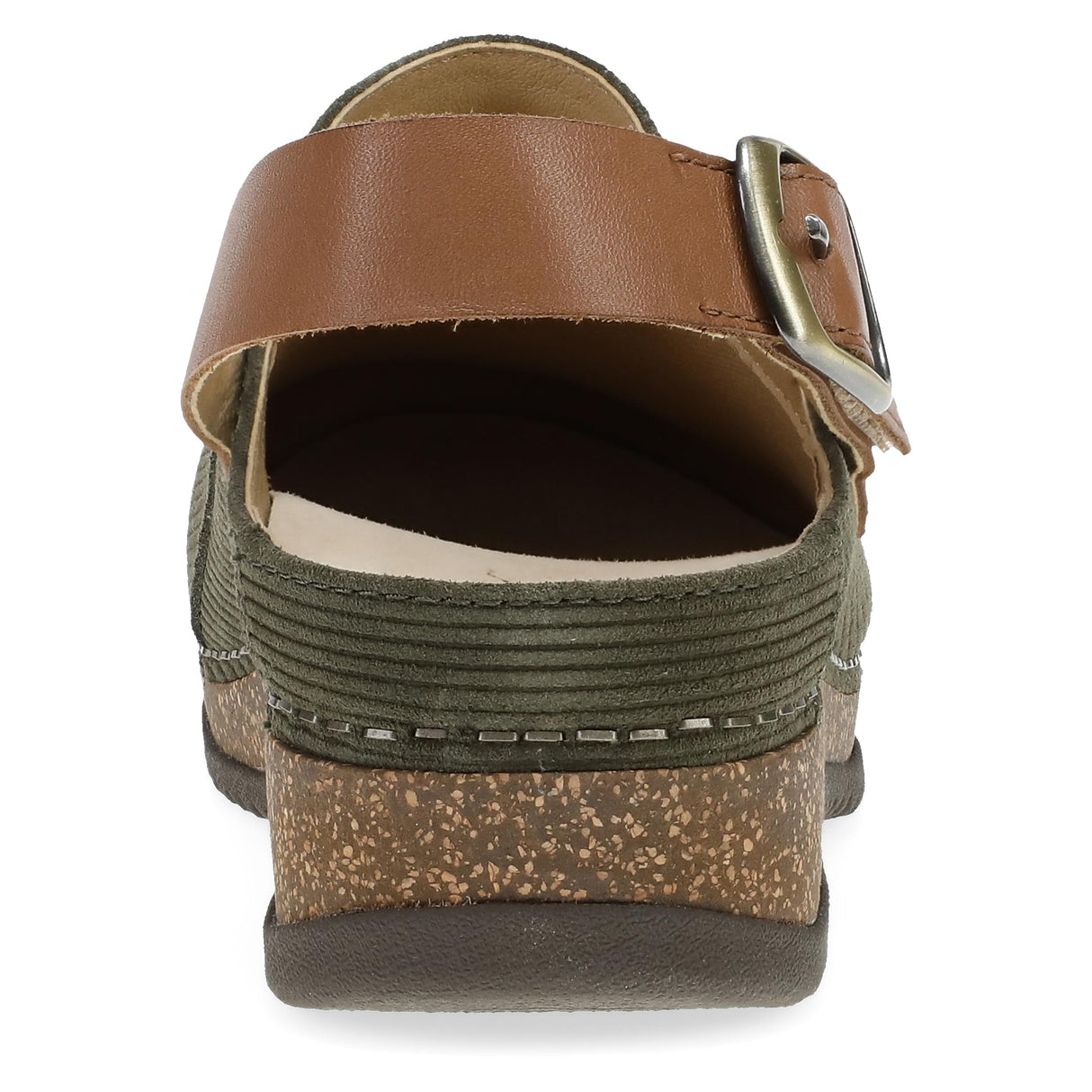 Olive Embossed Suede