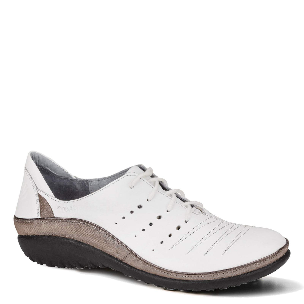 White Leather Silvr Thrd