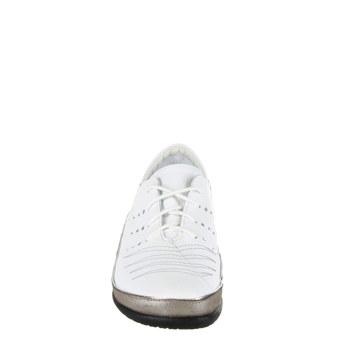 White Leather Silvr Thrd