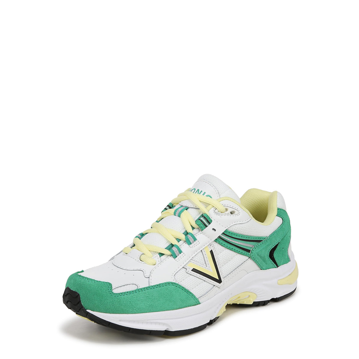White/Green Suede