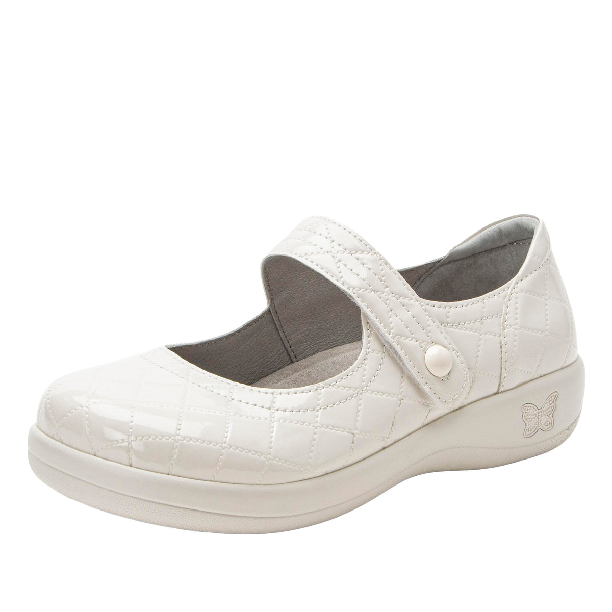 White Quilted Patent