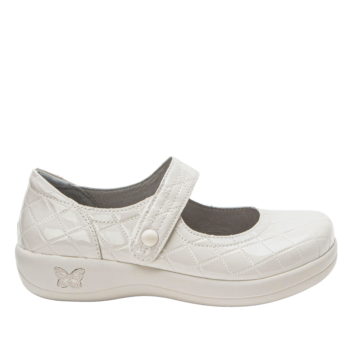 White Quilted Patent
