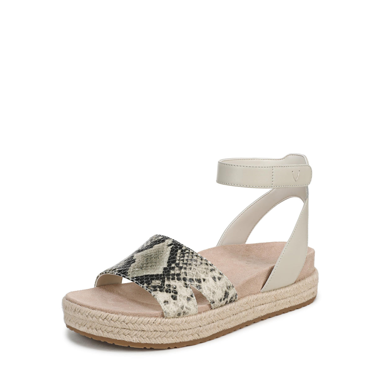 Cream Snake Embossed Leather