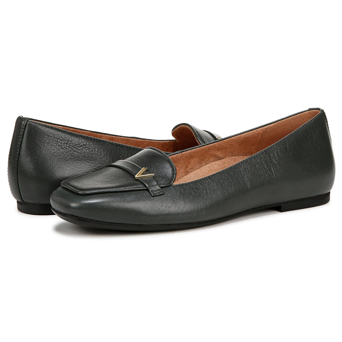 Vionic Hayes Womens Scarab Green Leather