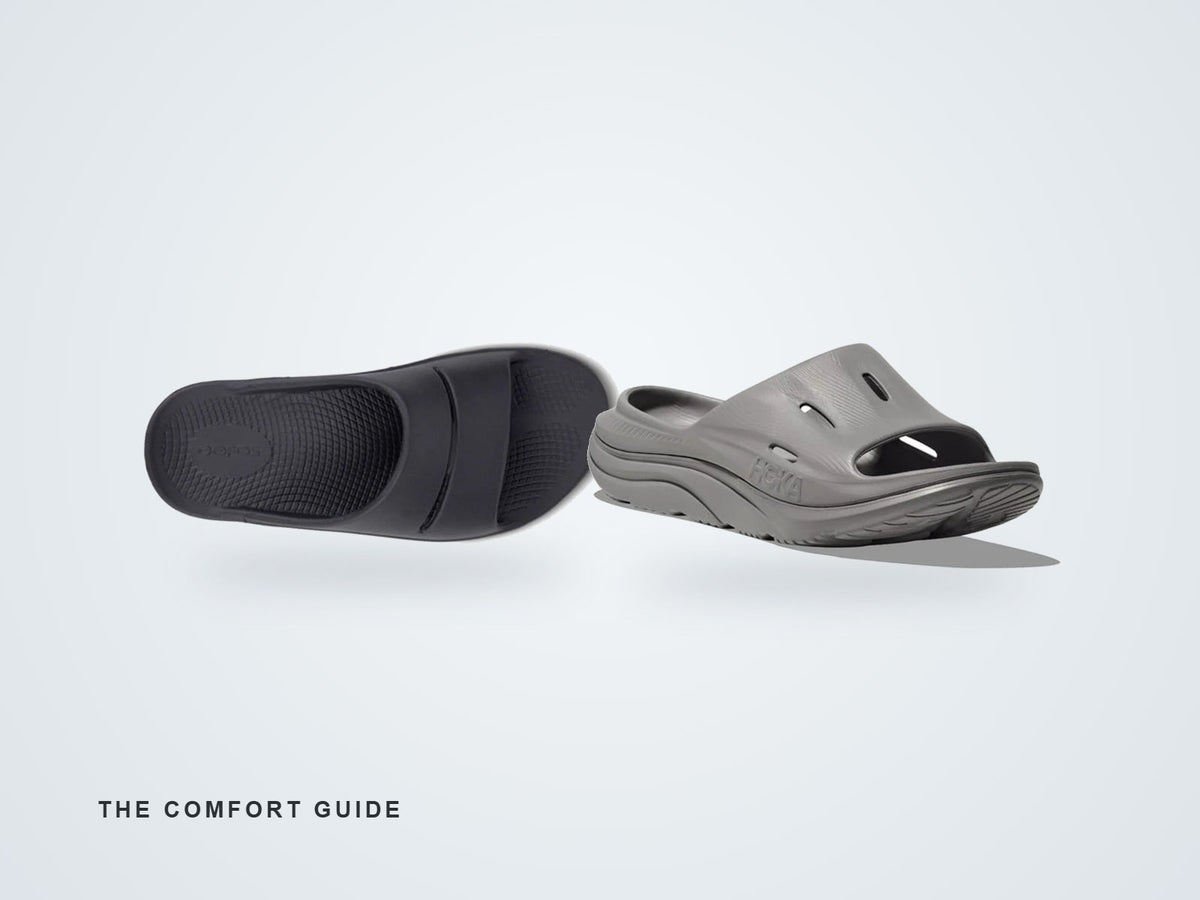 OOFOS OOahh and HOKA Ora recovery slides