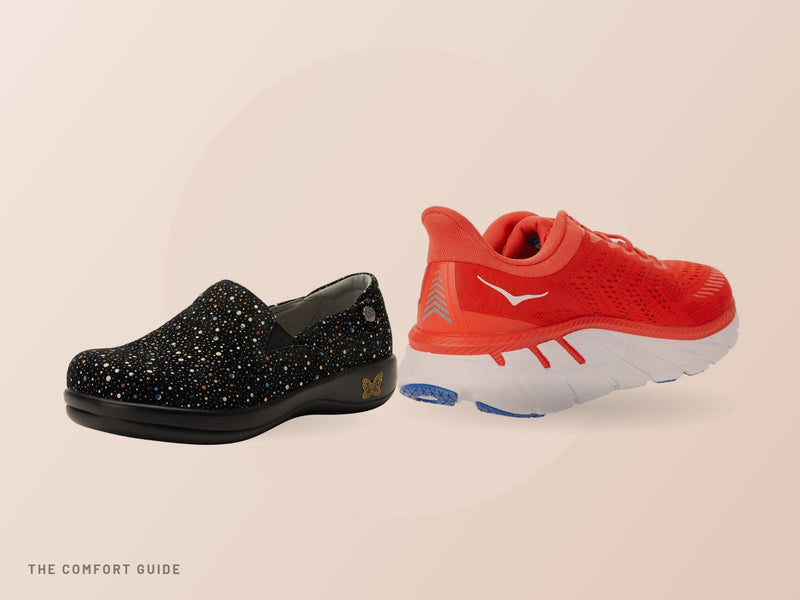 Alegria Keli and HOKA Clifton shoes for nurses