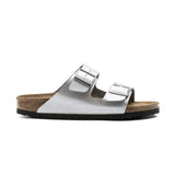 Birkenstock Arizona SFB Silver Leather Women's – Met Silver