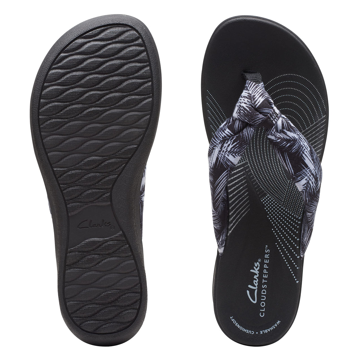 White Palms Textile/Black Sole
