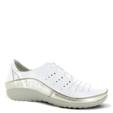 White Pearl Lthr Rdnt Gold