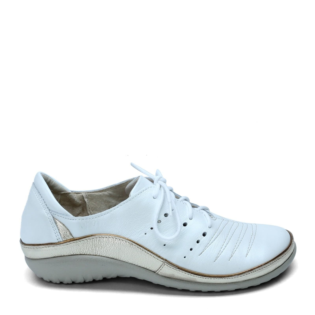 White Pearl Lthr Rdnt Gold