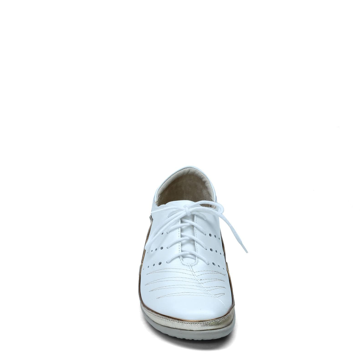 White Pearl Lthr Rdnt Gold