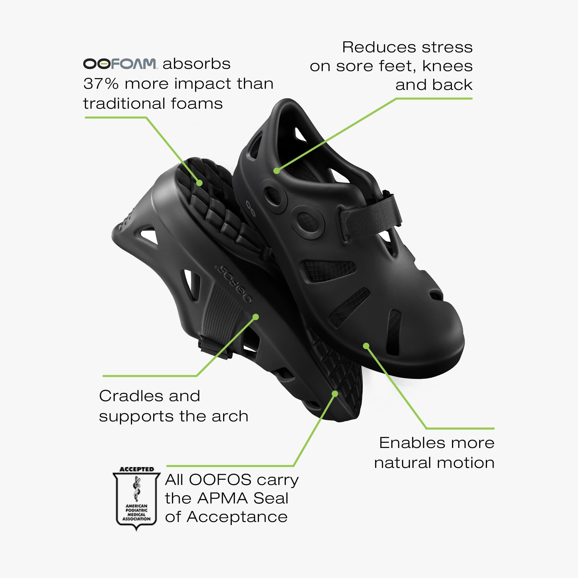 OOFOS OOcandOO　M8W10 27cm Men's Oofos OOcandoo | Free Shipping $99+ | Fleet Feet