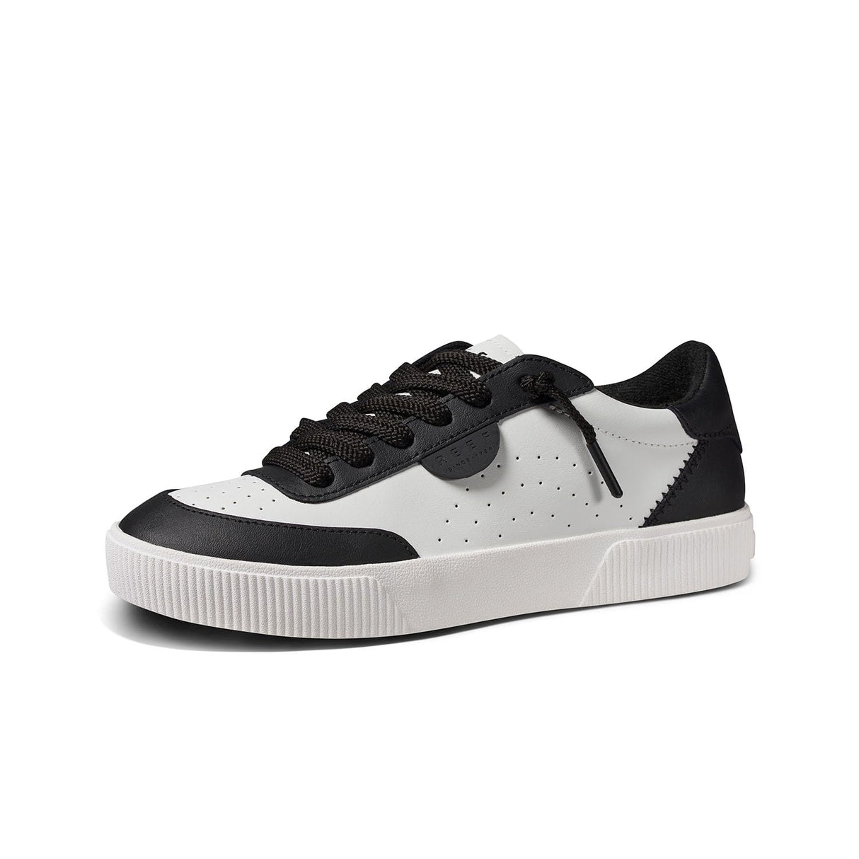 Black/White Leather