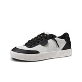 Black/White Leather