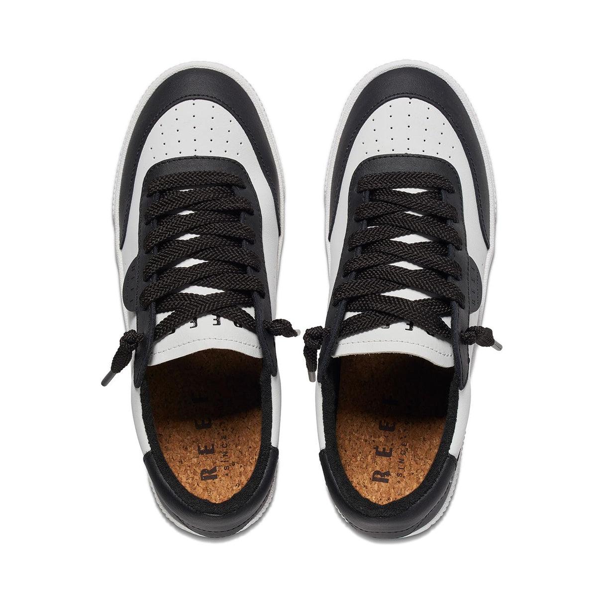 Black/White Leather
