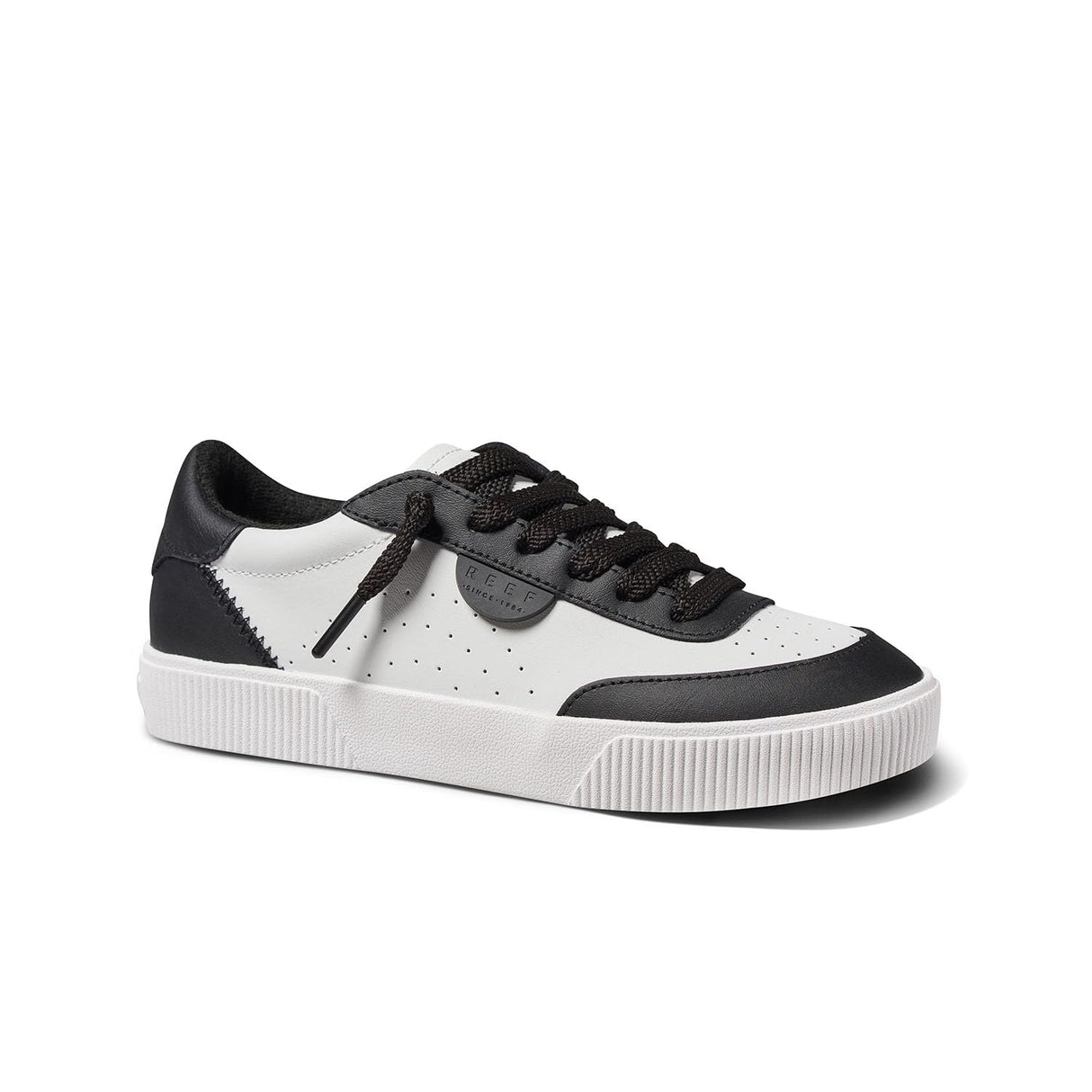 Black/White Leather