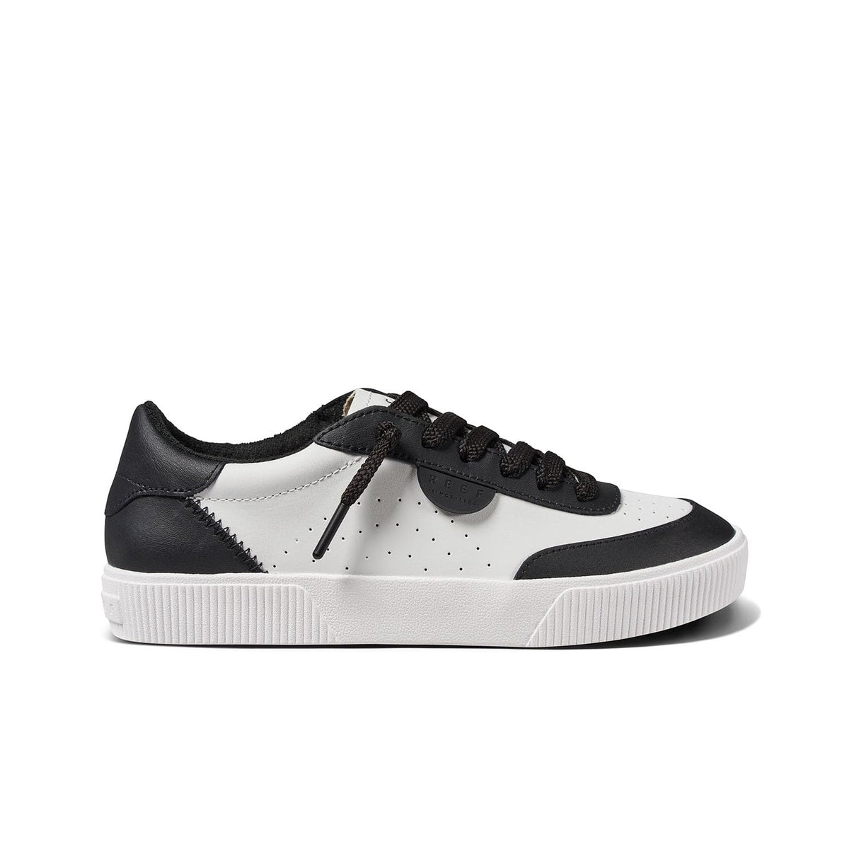 Black/White Leather