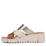 Tan/Gold Met Leather