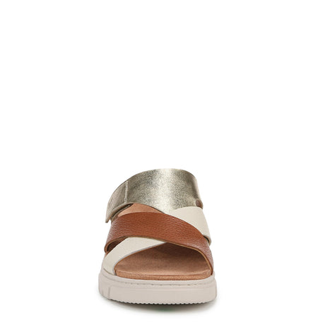 Tan/Gold Met Leather