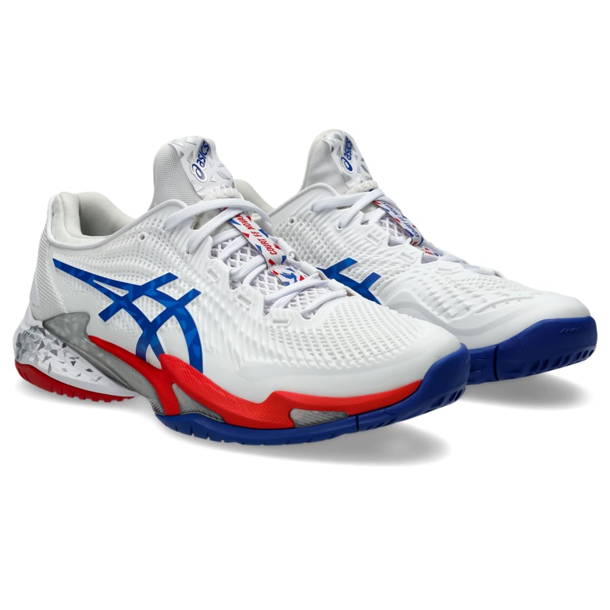 White/Asics Blue