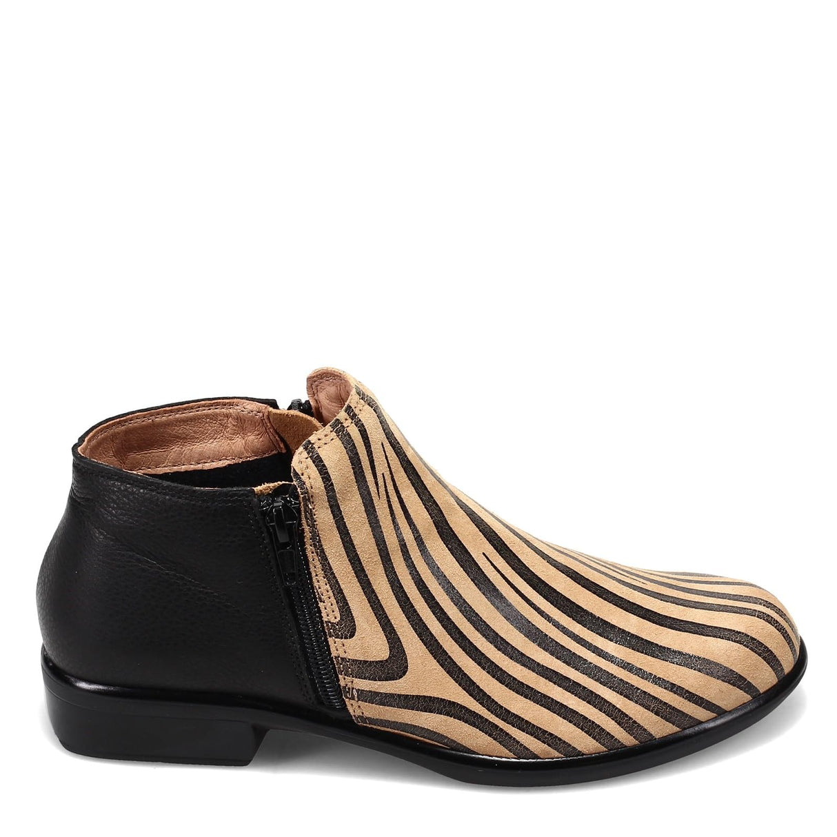 Tan Zebra Lthr/Sft Blk Lthr