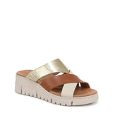 Tan/Gold Met Leather