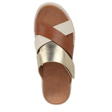 Tan/Gold Met Leather