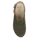 Olive Embossed Suede