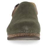 Olive Embossed Suede