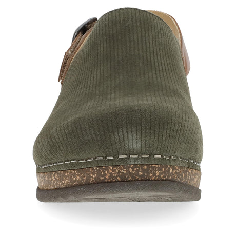 Olive Embossed Suede