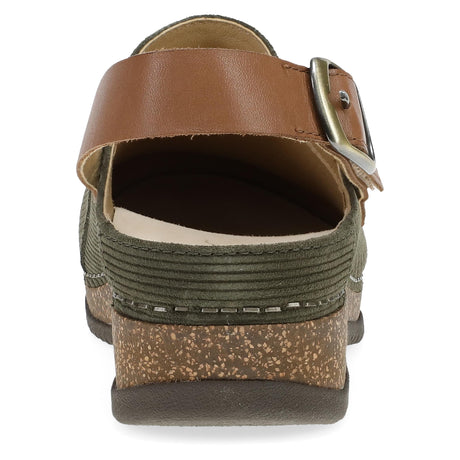 Olive Embossed Suede