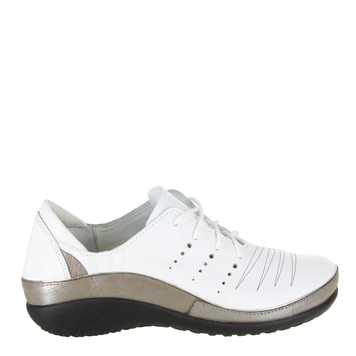 White Leather Silvr Thrd