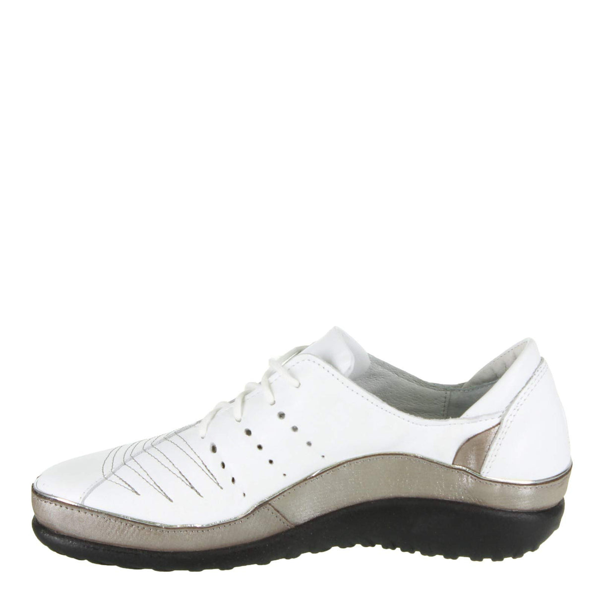 White Leather Silvr Thrd
