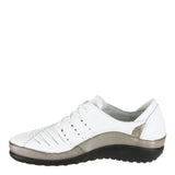 White Leather Silvr Thrd