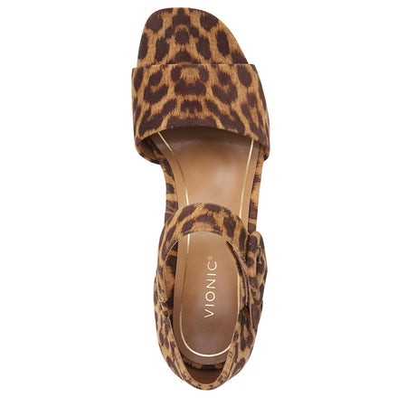 Tan Leopard Suede