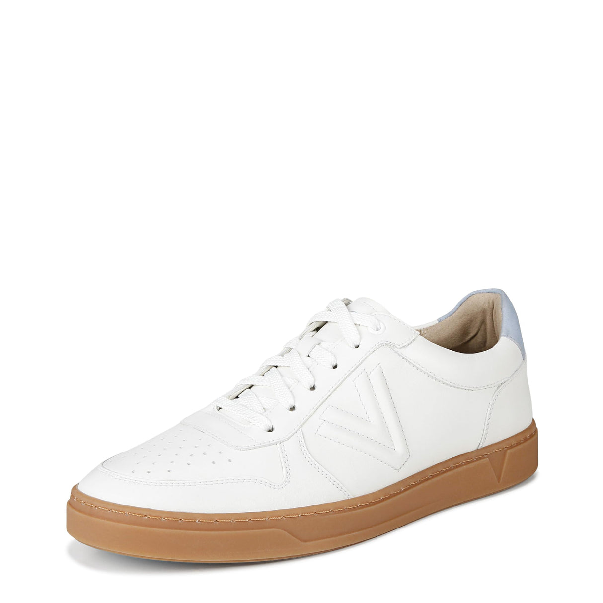 White/Skyway Blue Leather