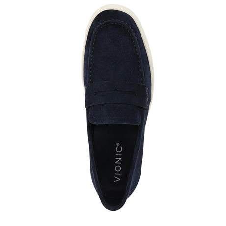 Navy Blazer Waxed Suede