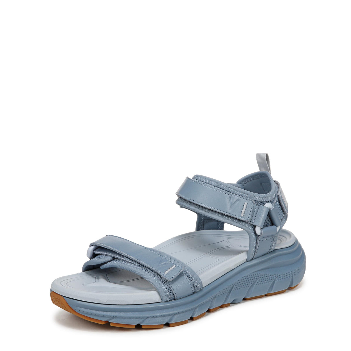 Vintage Blue Haze Leather and Fabric