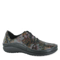Floral Drk Leather Shiny Blk