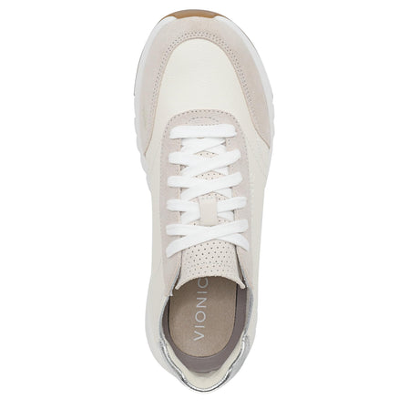 Ivory/Silver Tumbled Leather