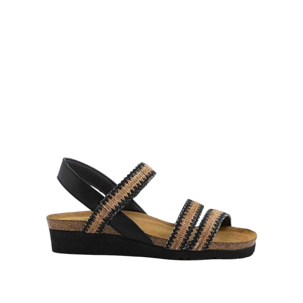 Jet Black Leather/Black/Brown Raffia
