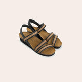 Jet Black Leather/Black/Brown Raffia