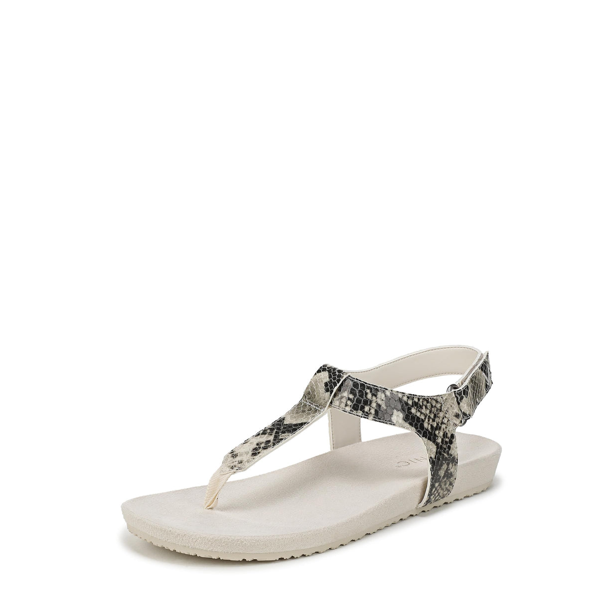 Cream Snake Embossed Leather