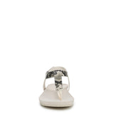 Cream Snake Embossed Leather