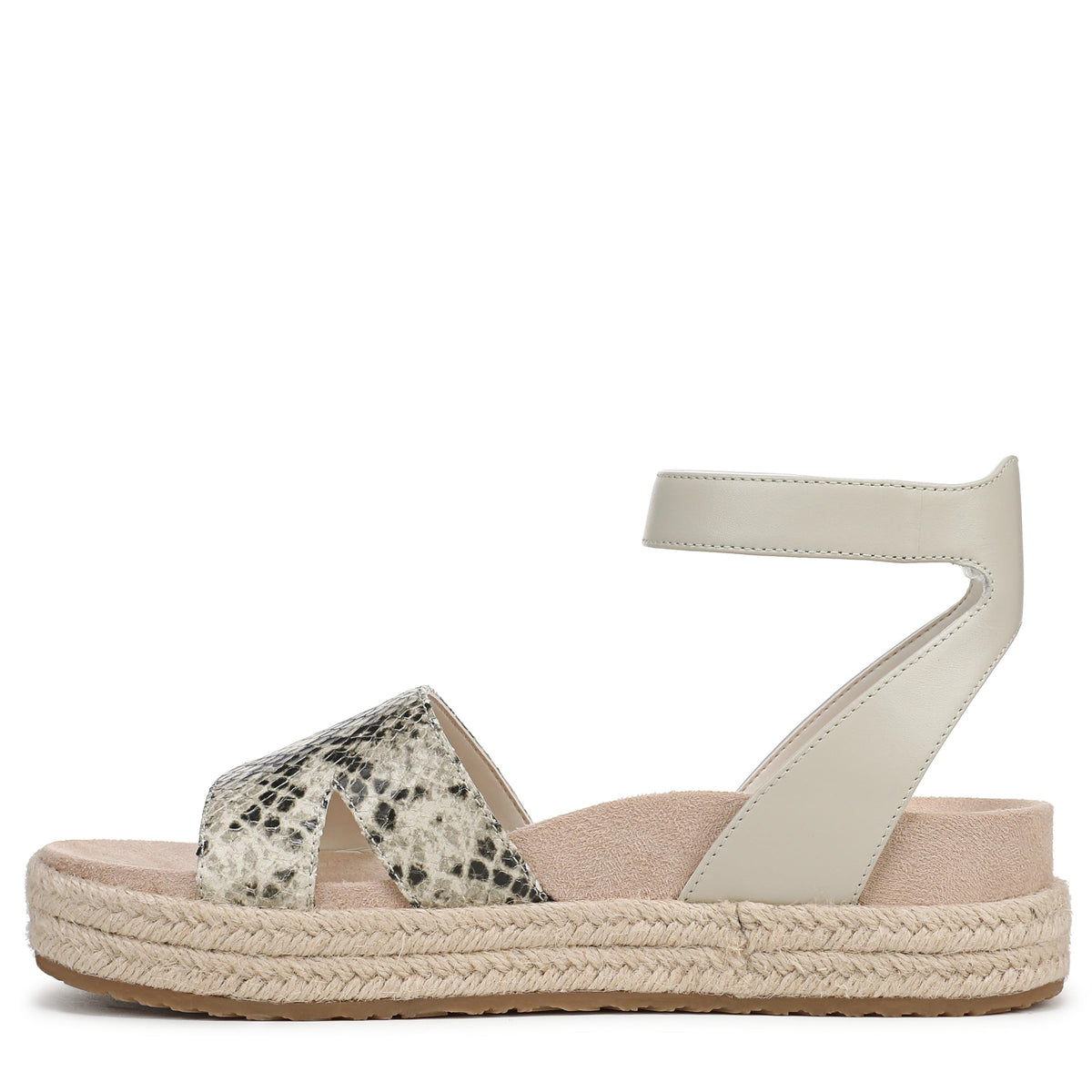 Cream Snake Embossed Leather