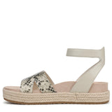 Cream Snake Embossed Leather