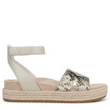 Cream Snake Embossed Leather